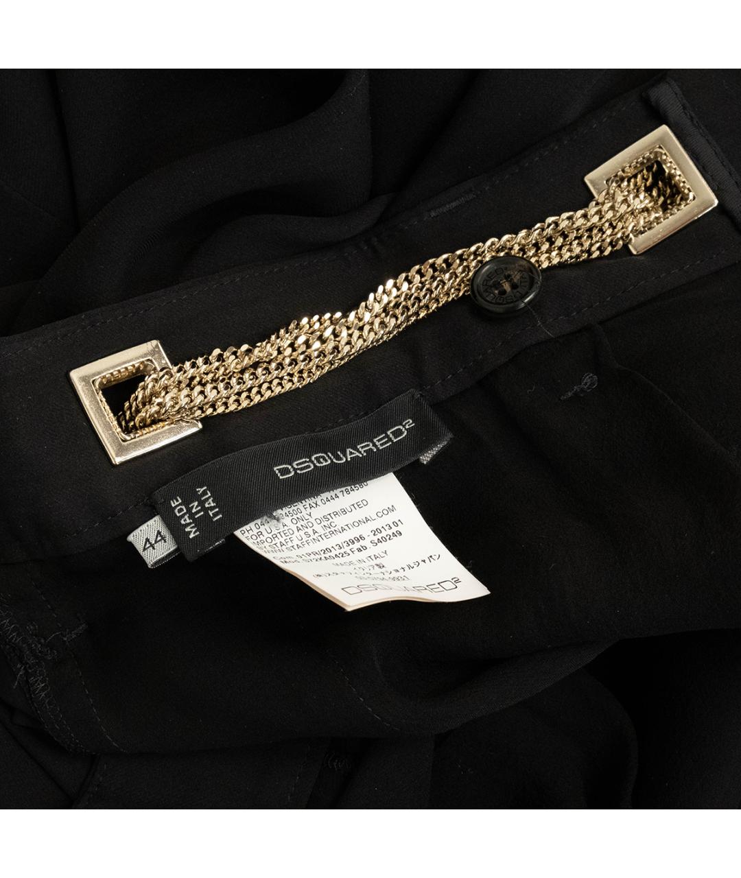 DSQUARED2 Черные шелковые прямые брюки, фото 6