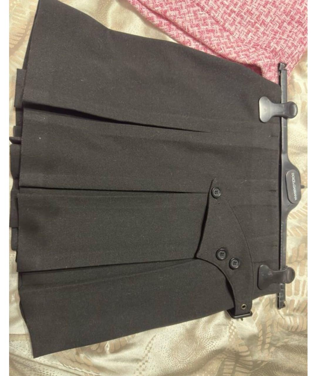 BURBERRY Черная шерстяная юбка мини, фото 2
