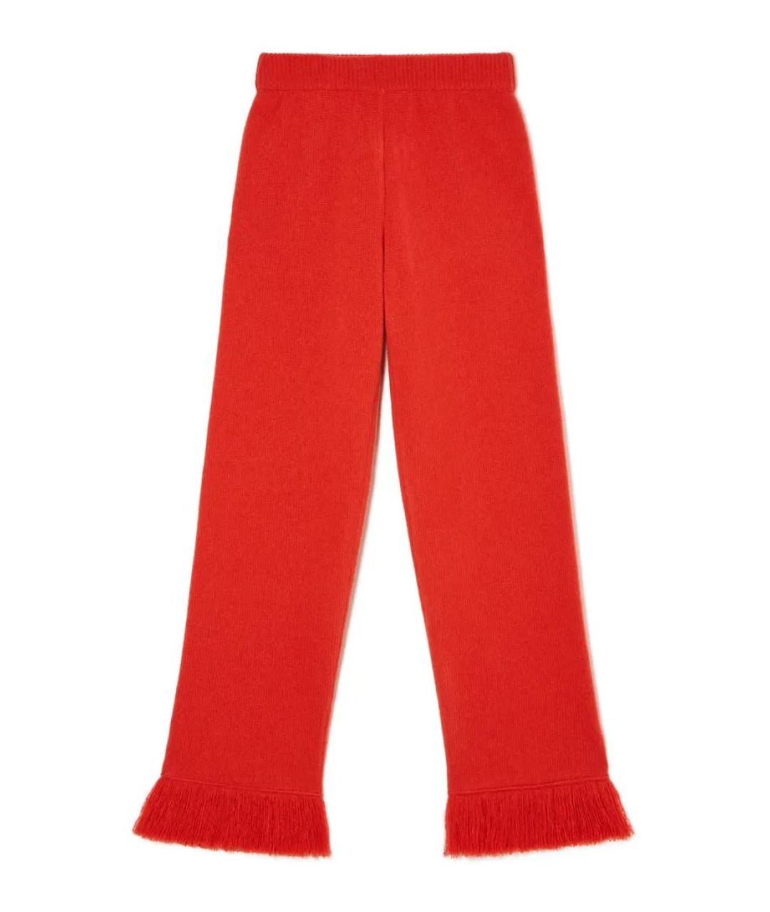 ALANUI Красные шерстяные брюки широкие, фото 1