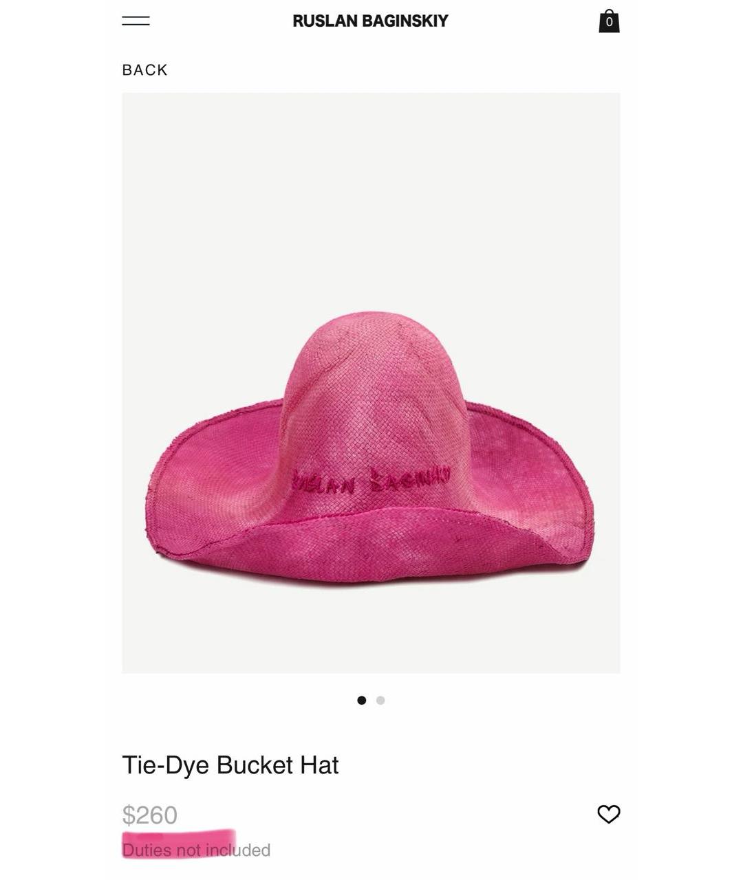 RUSLAN BAGINSKIY Розовая соломенная шляпа, фото 9