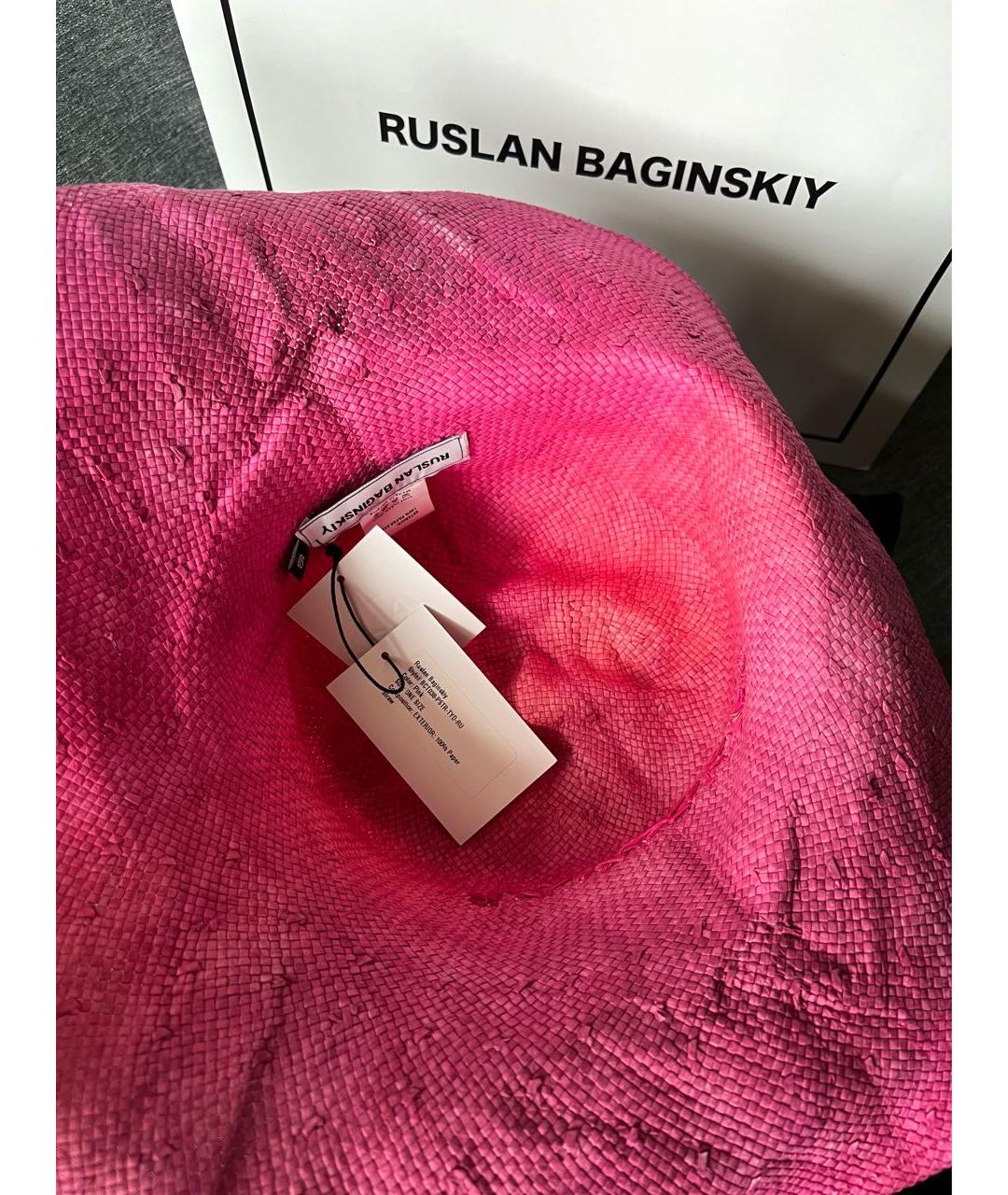 RUSLAN BAGINSKIY Розовая соломенная шляпа, фото 8