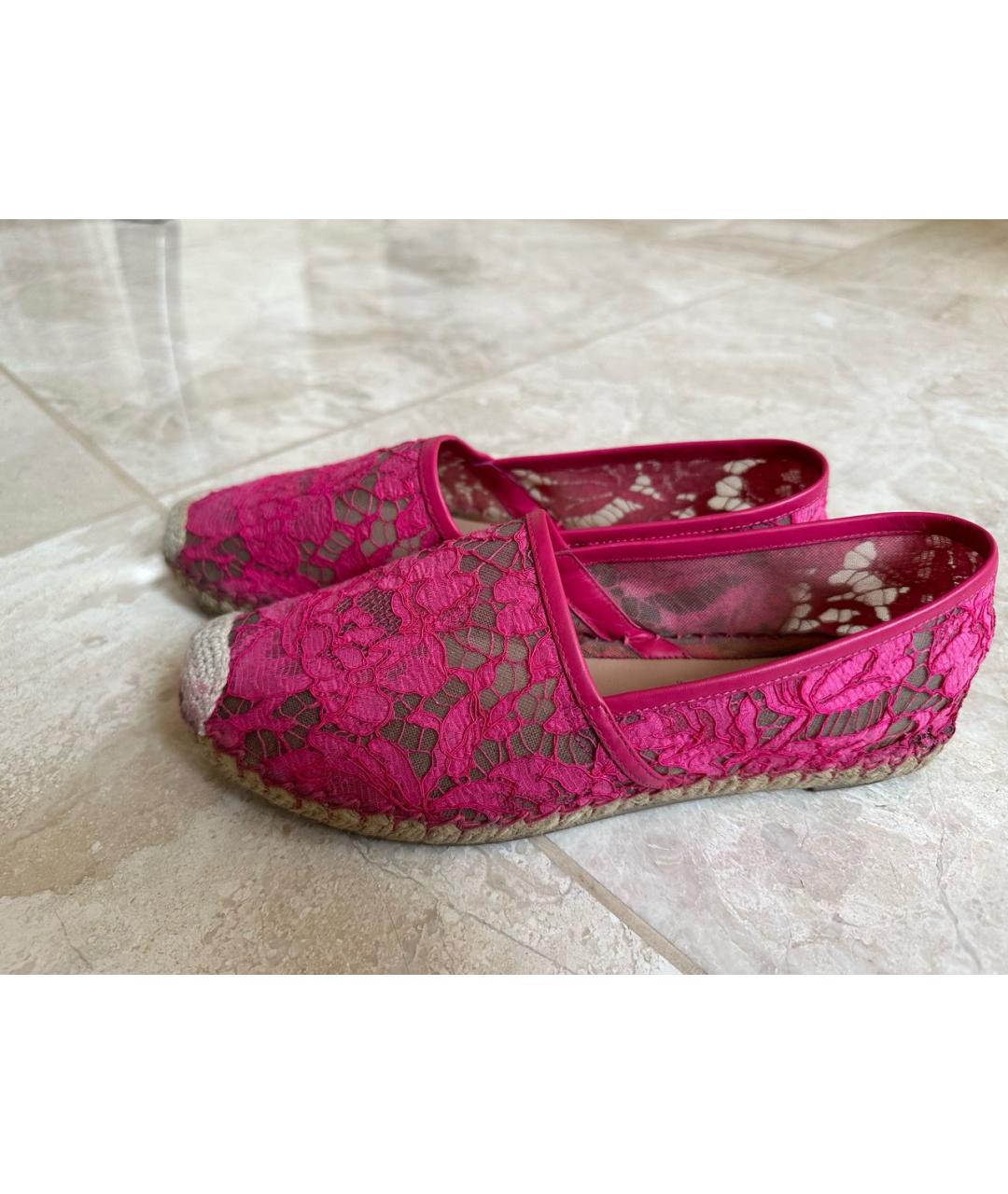 VALENTINO Розовые текстильные эспадрильи, фото 2