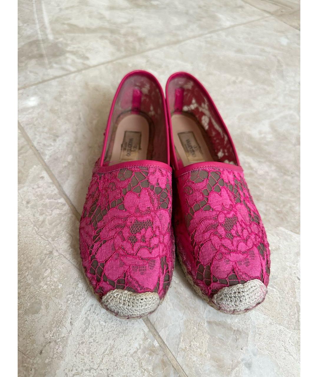 VALENTINO Розовые текстильные эспадрильи, фото 3