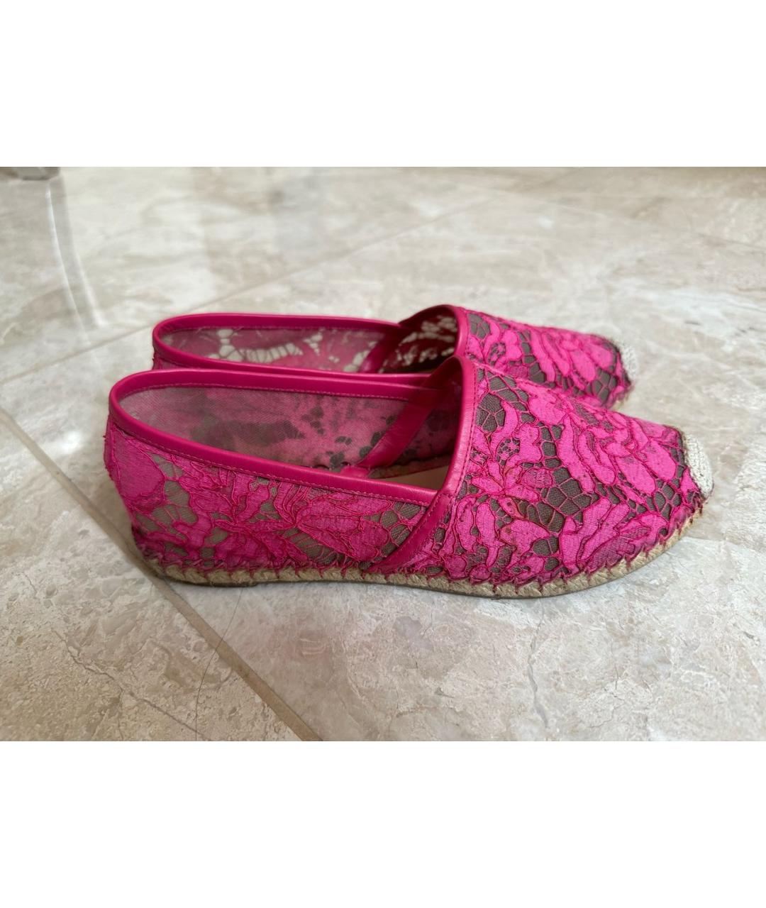 VALENTINO Розовые текстильные эспадрильи, фото 5