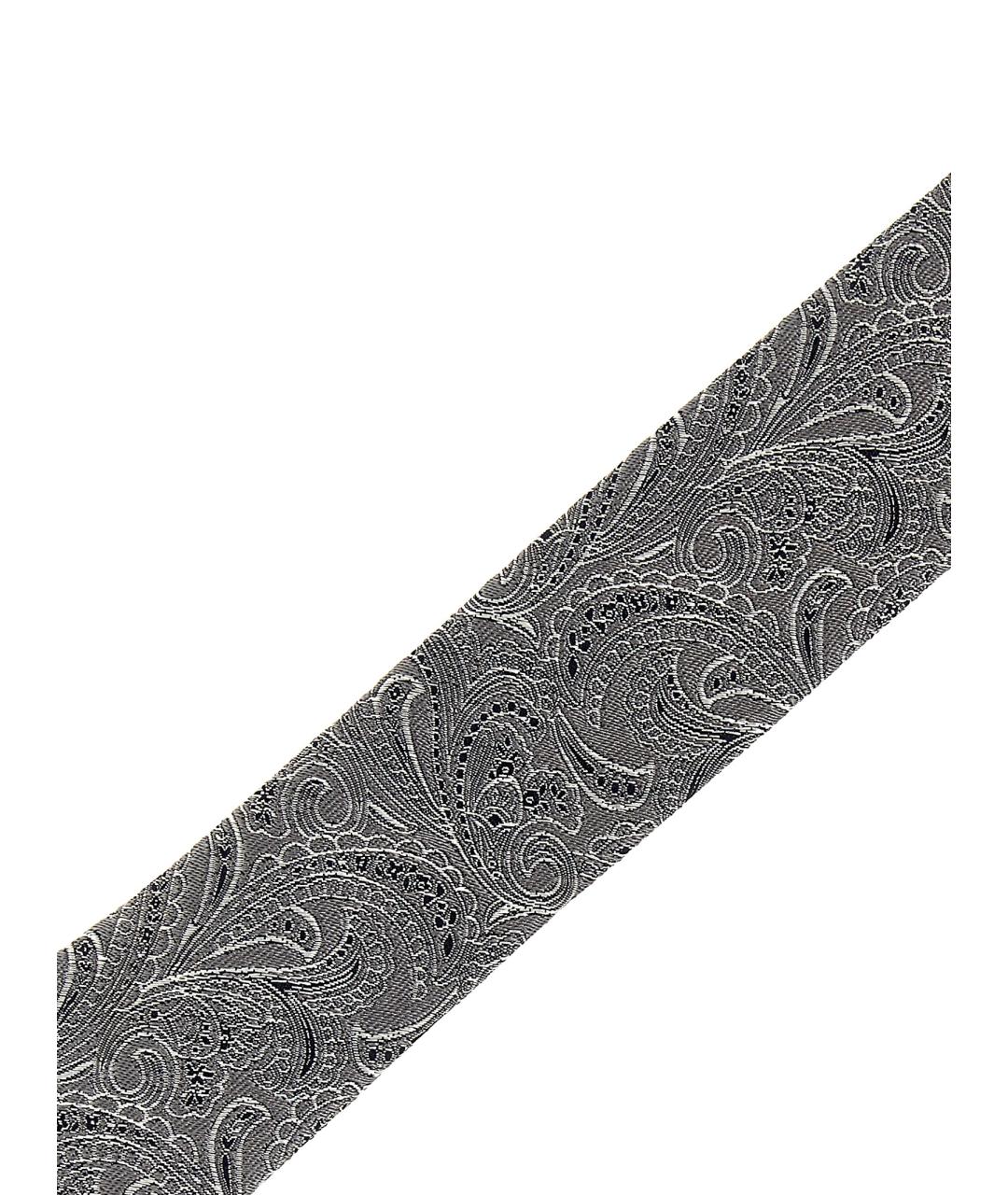 BRUNELLO CUCINELLI Серый шелковый галстук, фото 3
