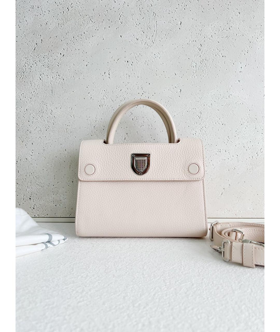 CHRISTIAN DIOR Розовая кожаная сумка с короткими ручками, фото 7