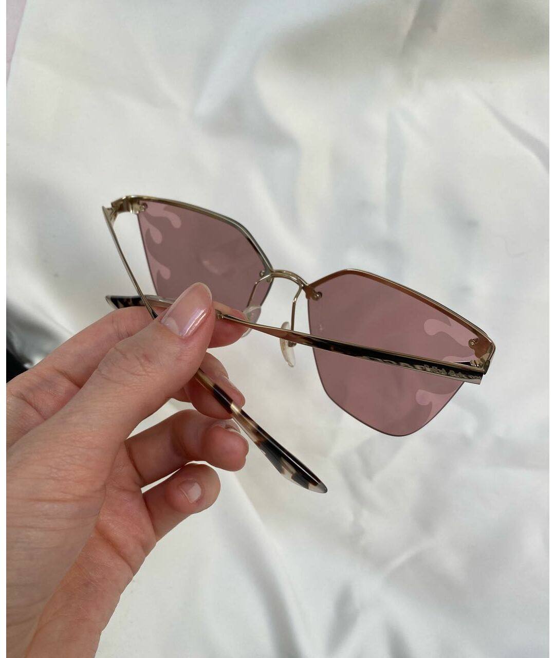 PRADA Серебряные металлические солнцезащитные очки, фото 6