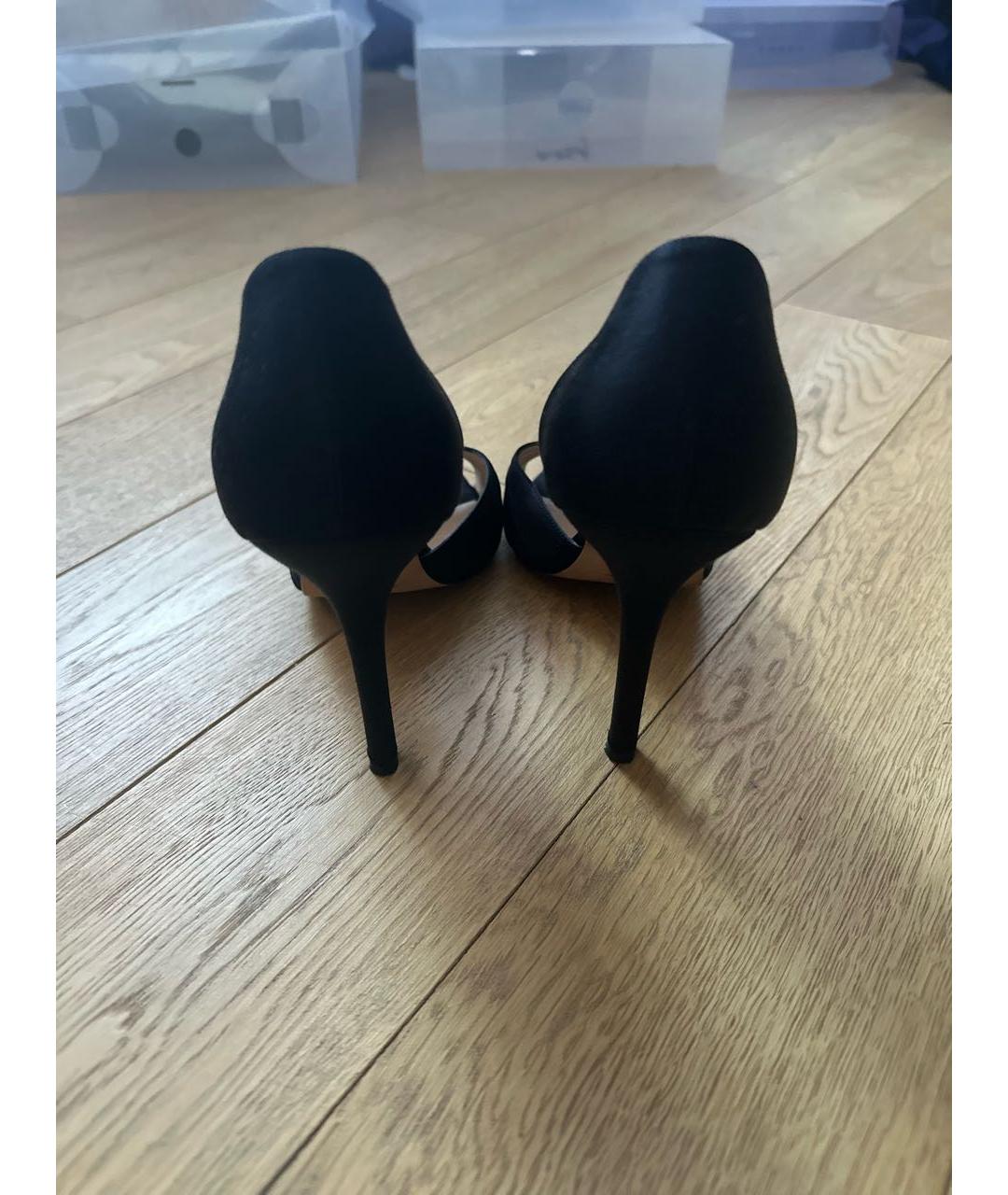 MANOLO BLAHNIK Черные текстильные туфли, фото 4