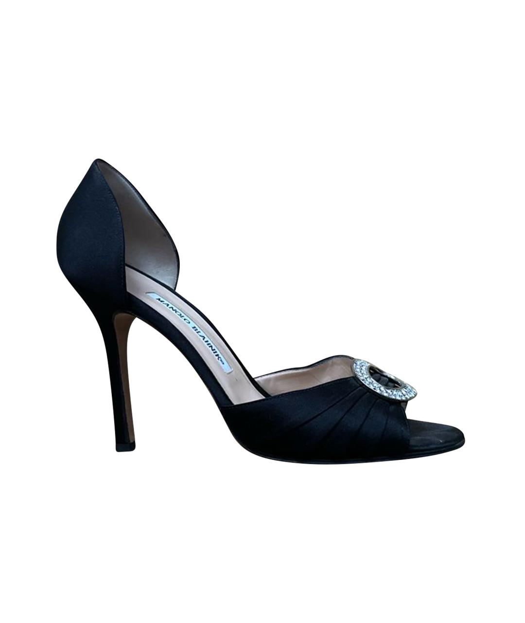 MANOLO BLAHNIK Черные текстильные туфли, фото 1