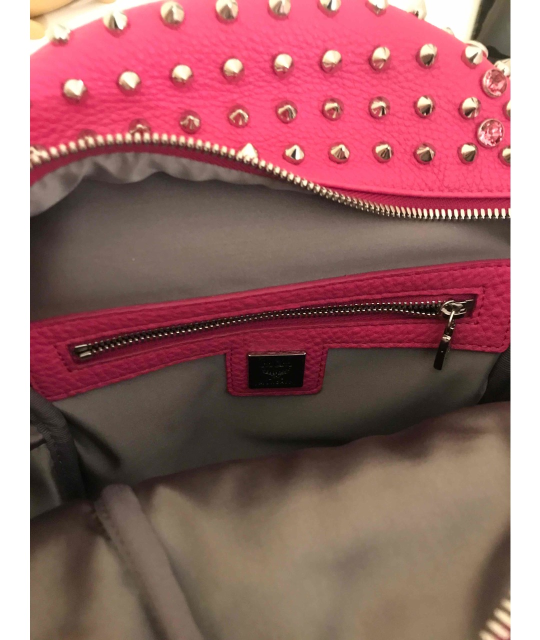 MCM Розовый кожаный рюкзак, фото 4