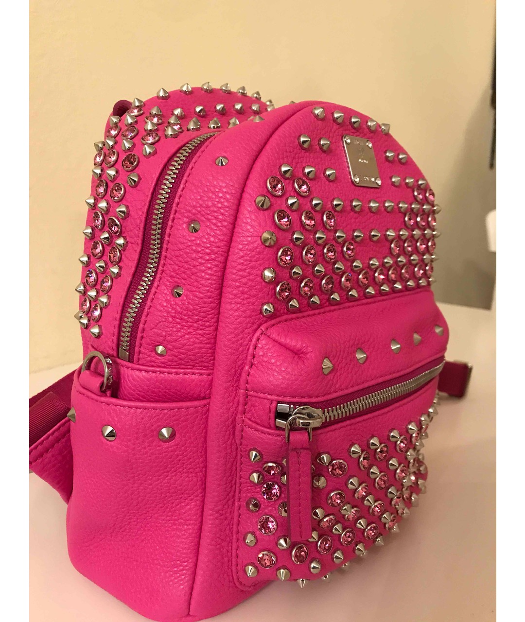 MCM Розовый кожаный рюкзак, фото 2