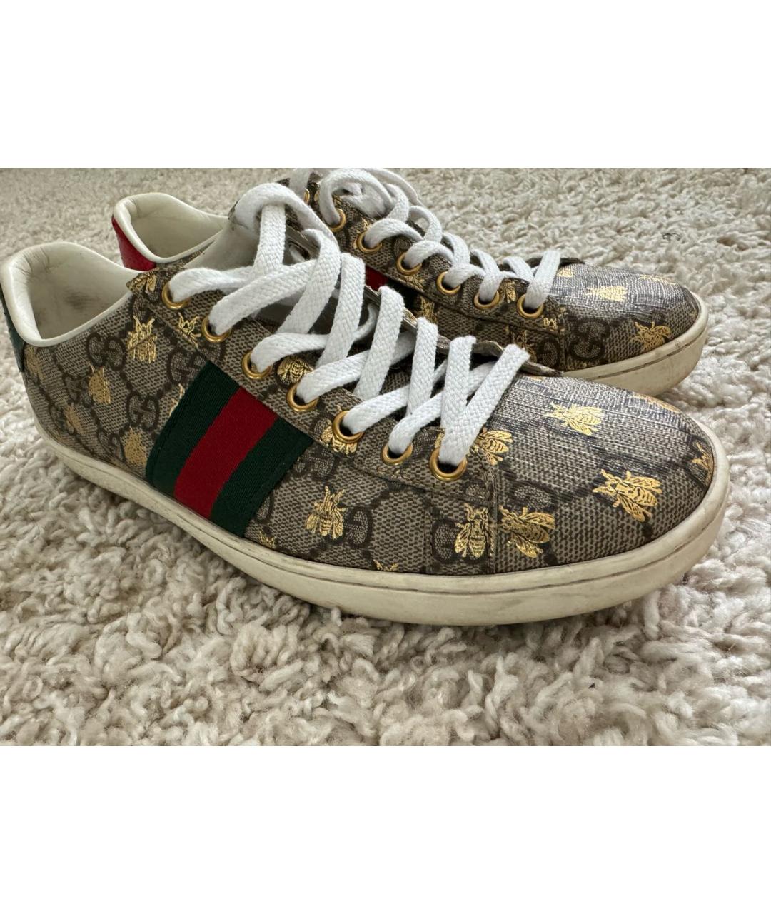 GUCCI Коричневые кеды, фото 4