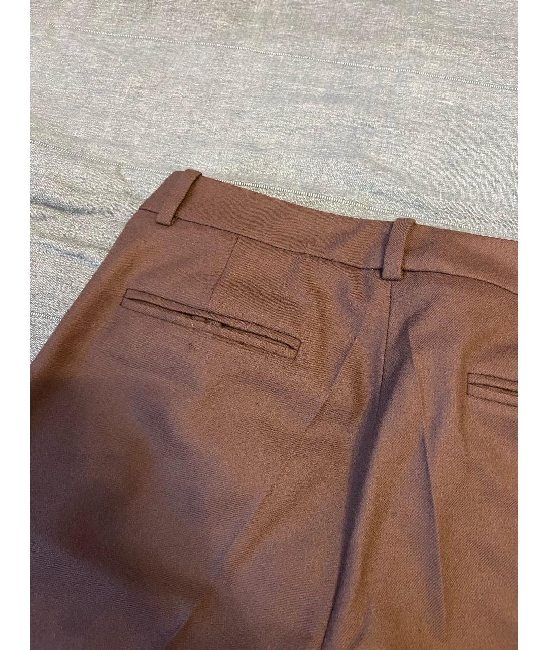 GUCCI Коричневые шерстяные брюки узкие, фото 2