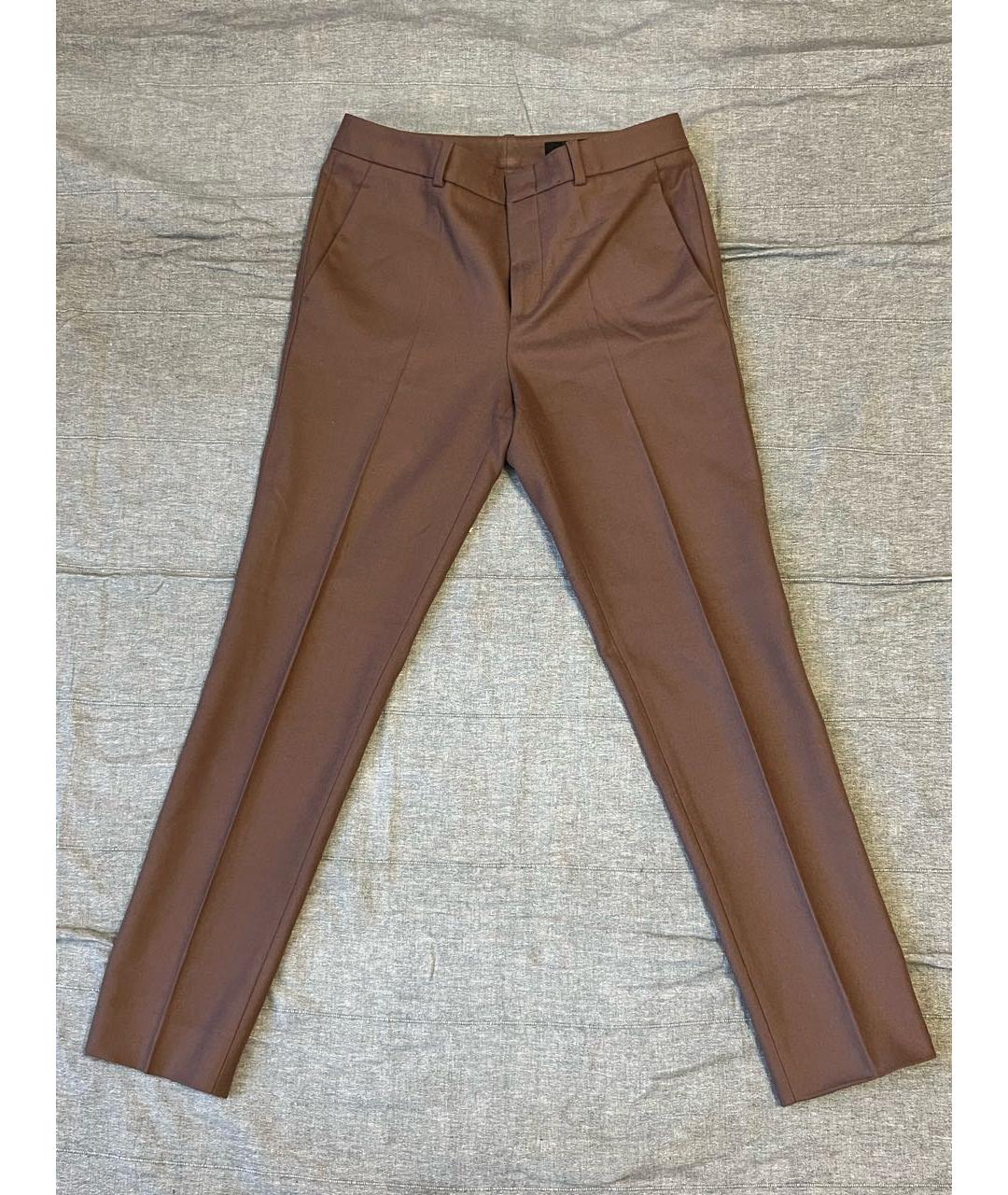 GUCCI Коричневые шерстяные брюки узкие, фото 7