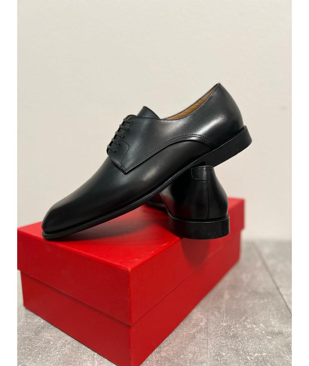 SALVATORE FERRAGAMO Черные кожаные туфли, фото 6
