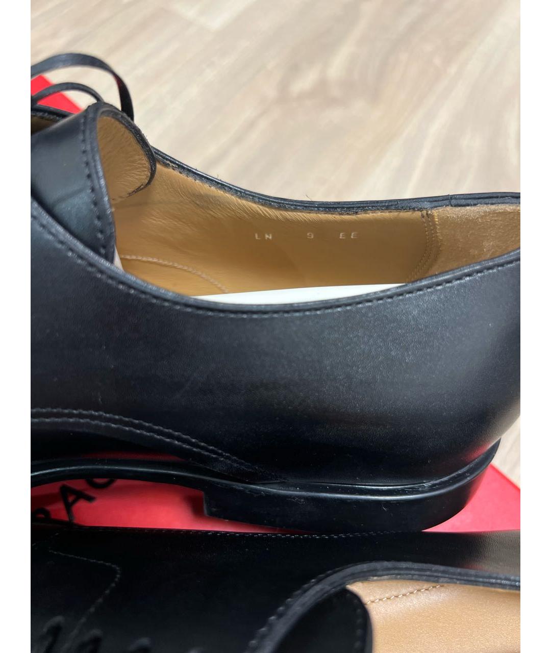 SALVATORE FERRAGAMO Черные кожаные туфли, фото 5