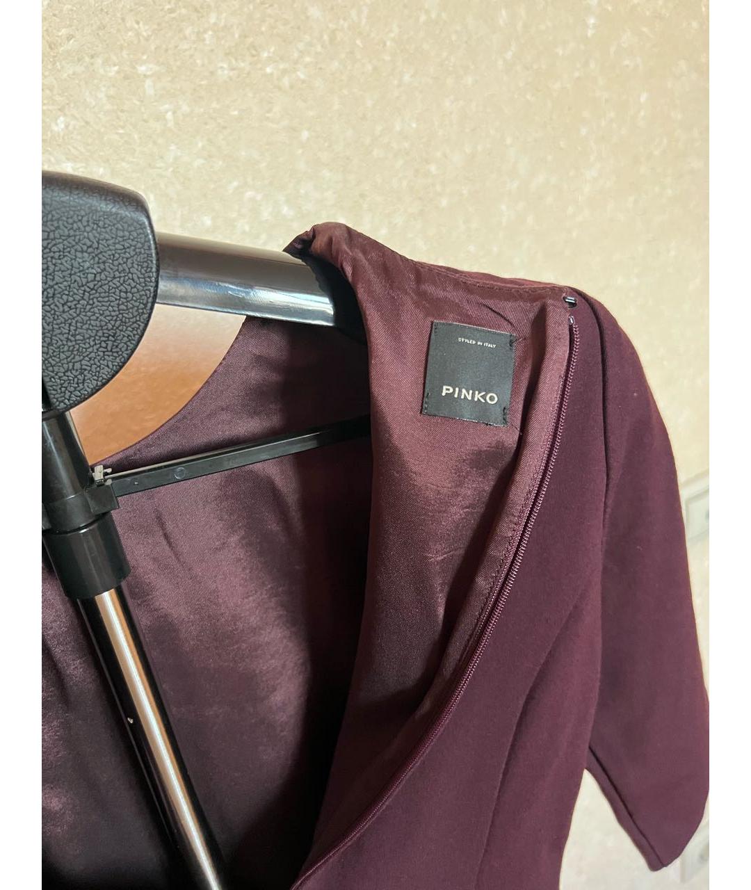 PINKO Бордовая вискозная блузы, фото 4