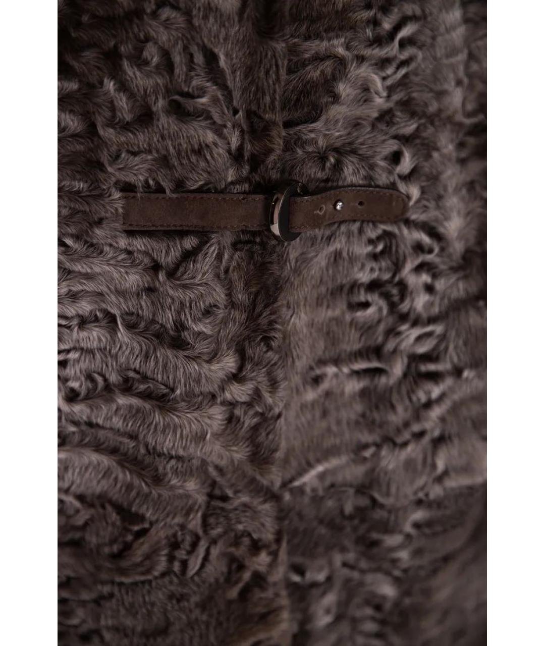 MANZONI 24 Коричневое меховое пальто, фото 4