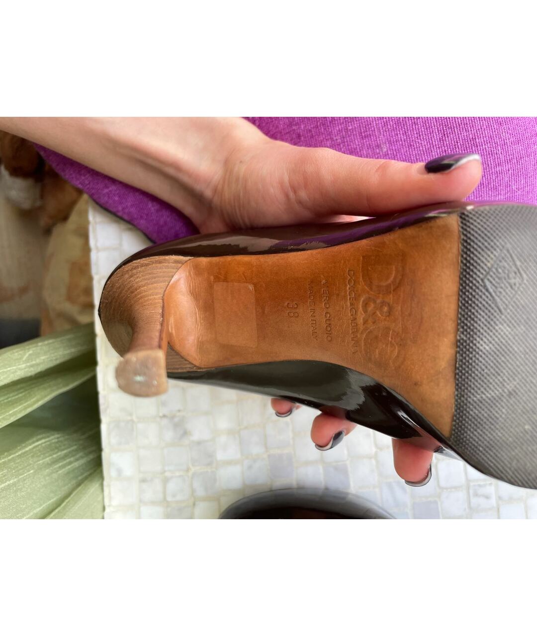 DOLCE&GABBANA Коричневые туфли из лакированной кожи, фото 3