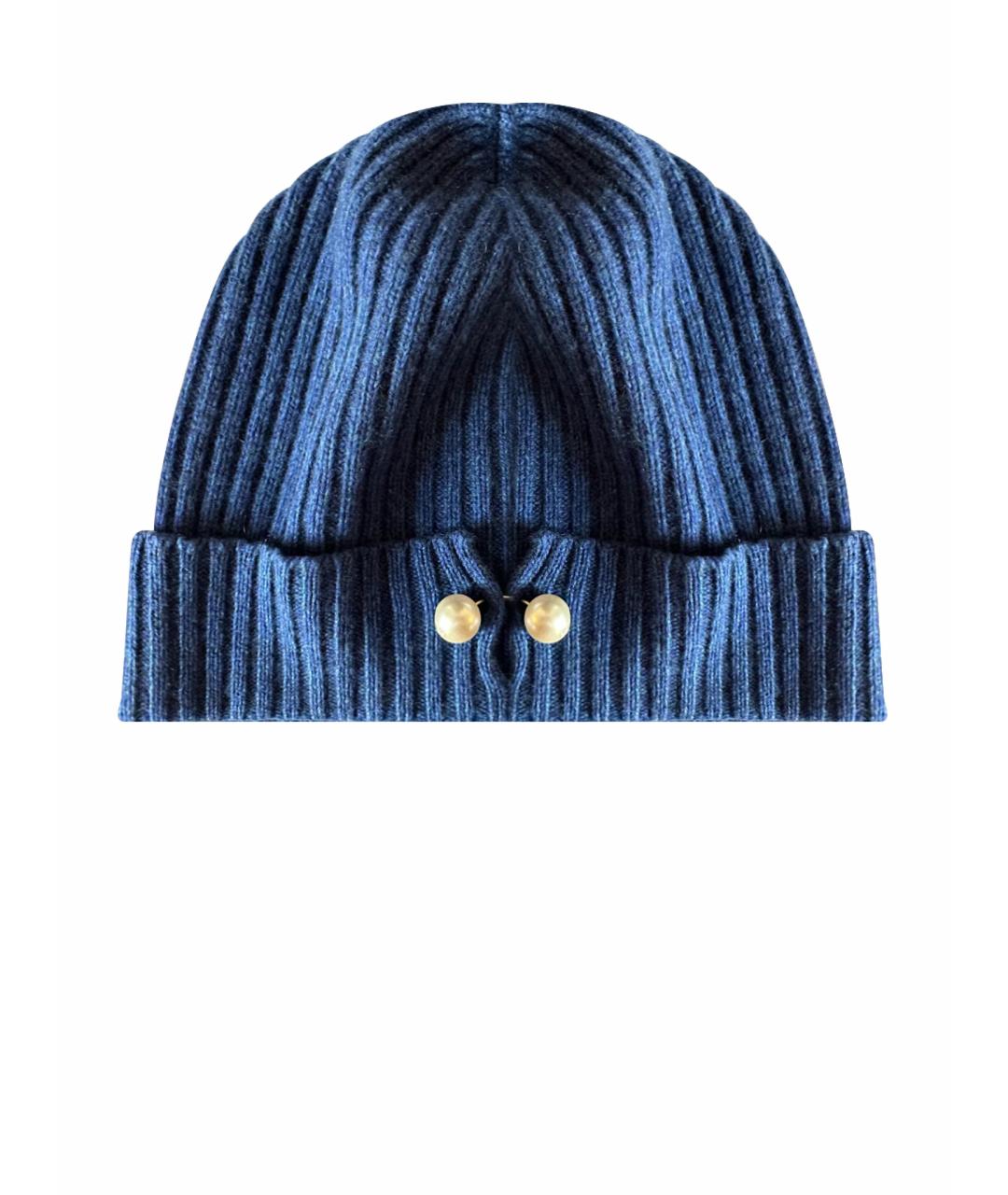 CHANEL PRE-OWNED Темно-синяя кашемировая шапка, фото 1