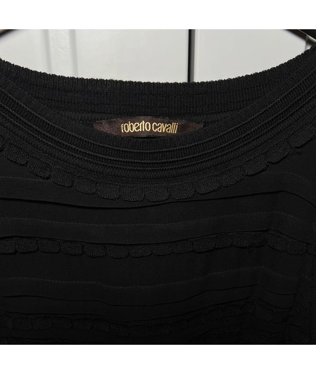ROBERTO CAVALLI Черное шерстяное коктейльное платье, фото 2