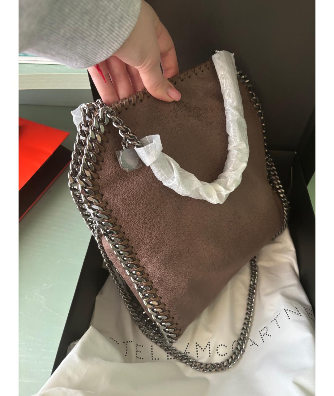 STELLA MCCARTNEY Коричневая сумка через плечо из искусственной кожи, фото 4