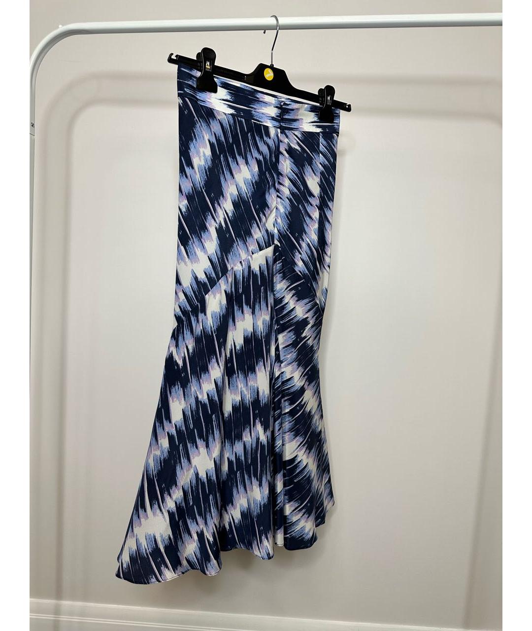 SPORTMAX Синяя шелковая юбка миди, фото 3