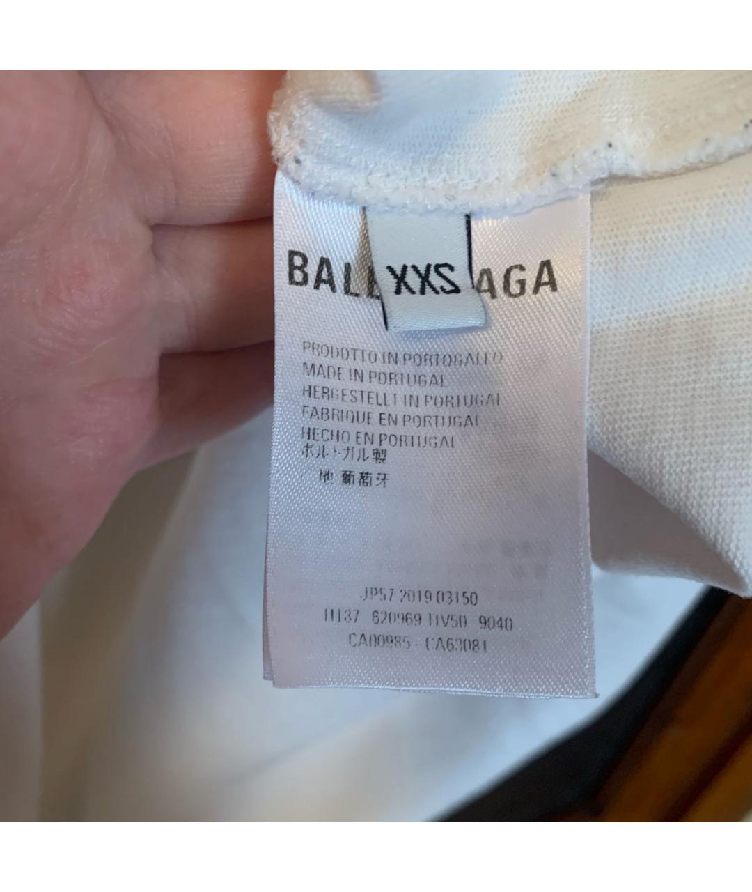 BALENCIAGA Белая хлопковая футболка, фото 5