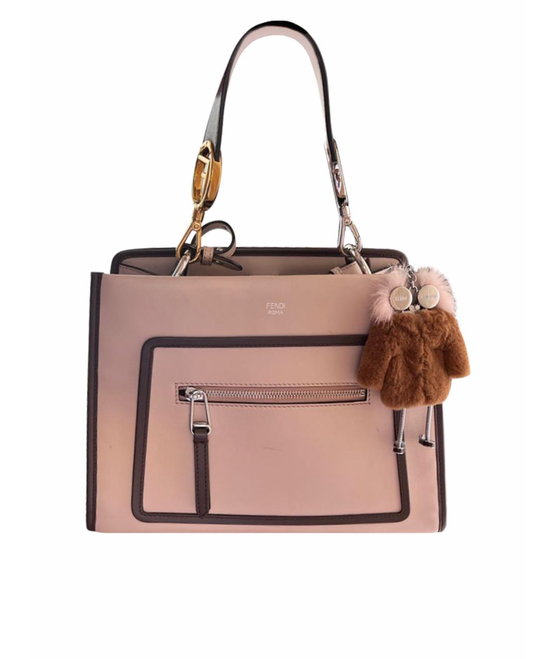 FENDI Розовая кожаная сумка с короткими ручками, фото 1