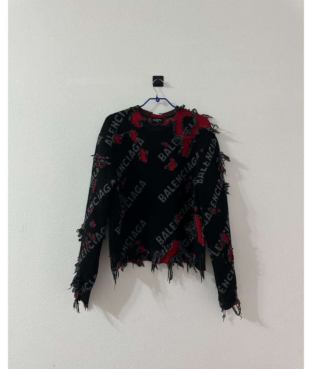 BALENCIAGA Черный хлопковый джемпер / свитер, фото 2