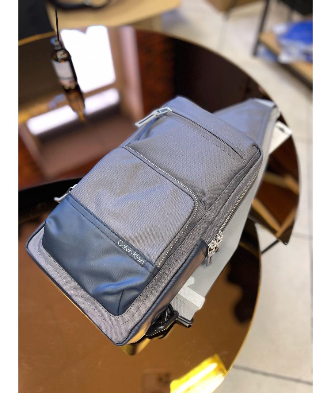 CALVIN KLEIN Серый синтетический рюкзак, фото 4