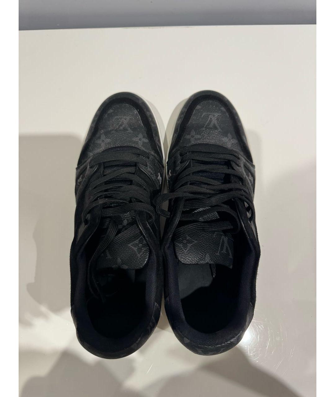 LOUIS VUITTON PRE-OWNED Темно-синие кожаные низкие кроссовки / кеды, фото 3