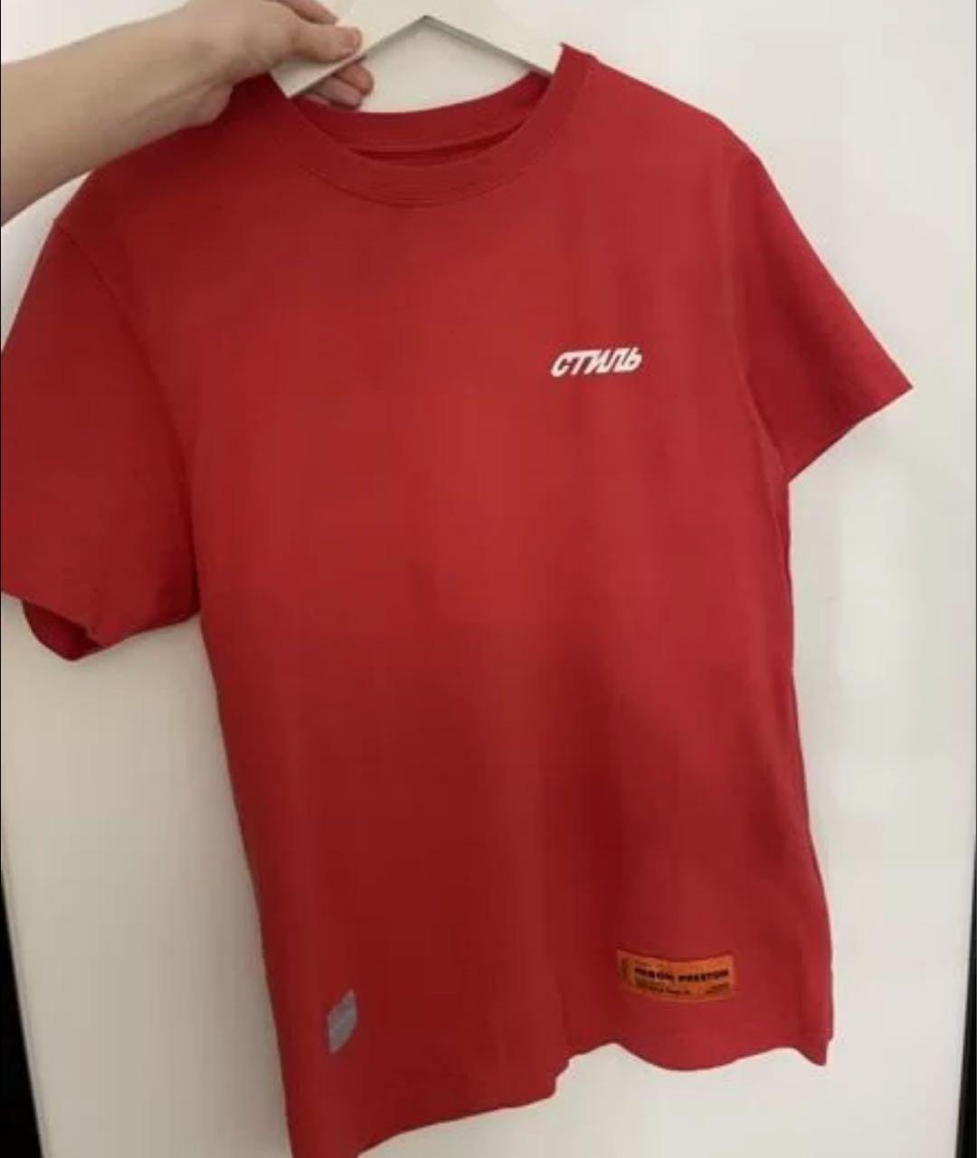 HERON PRESTON Красная хлопковая футболка, фото 2