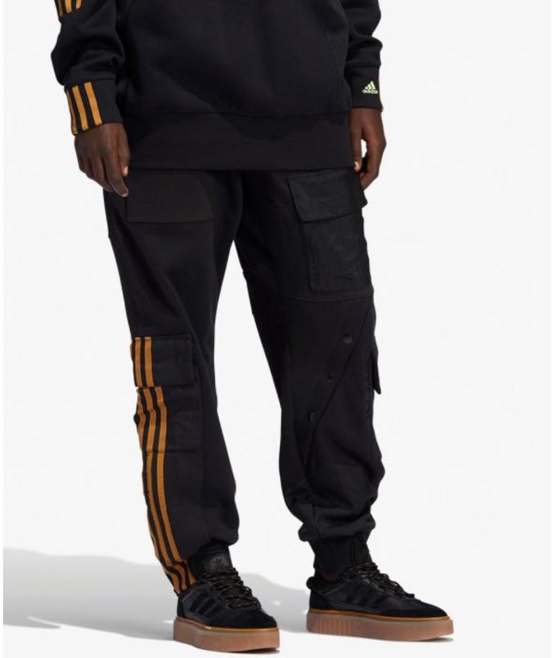 ADIDAS Черные хлопковые повседневные брюки, фото 2