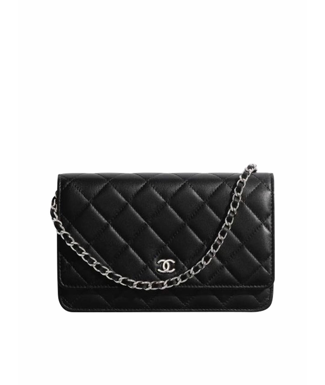 CHANEL PRE-OWNED Черная кожаная сумка через плечо, фото 1