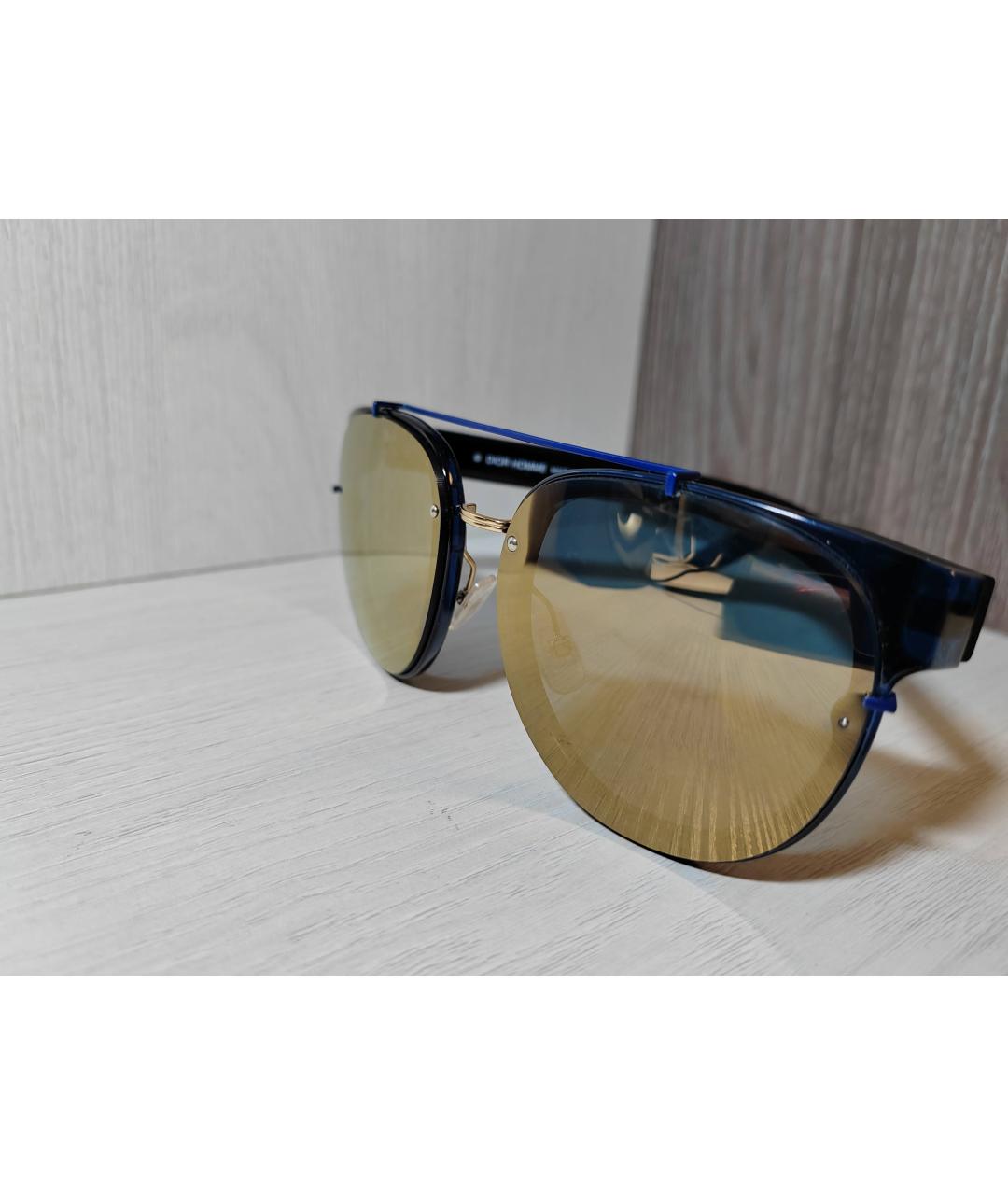 DIOR HOMME Темно-синие пластиковые солнцезащитные очки, фото 4