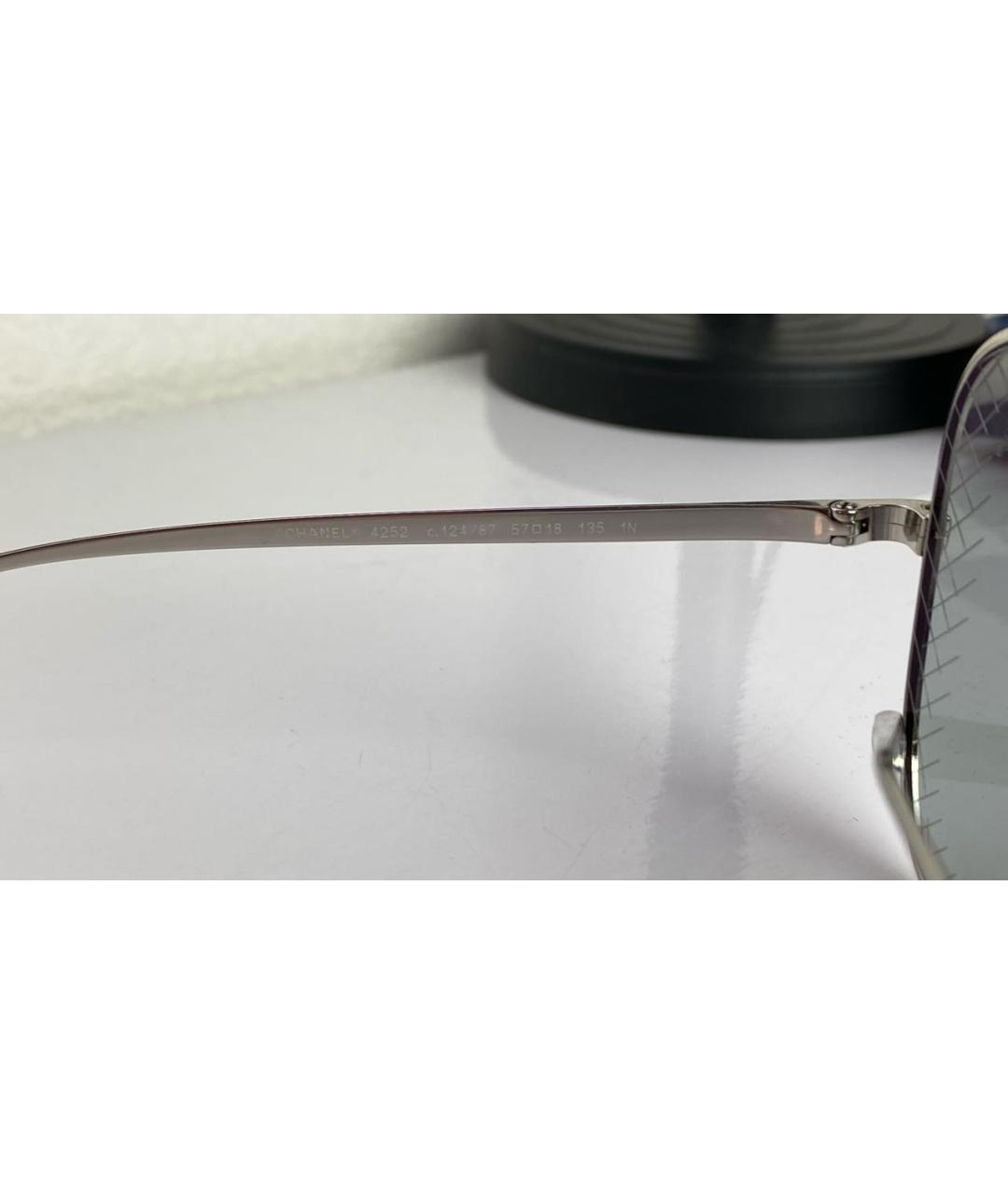 CHANEL Голубые металлические солнцезащитные очки, фото 4