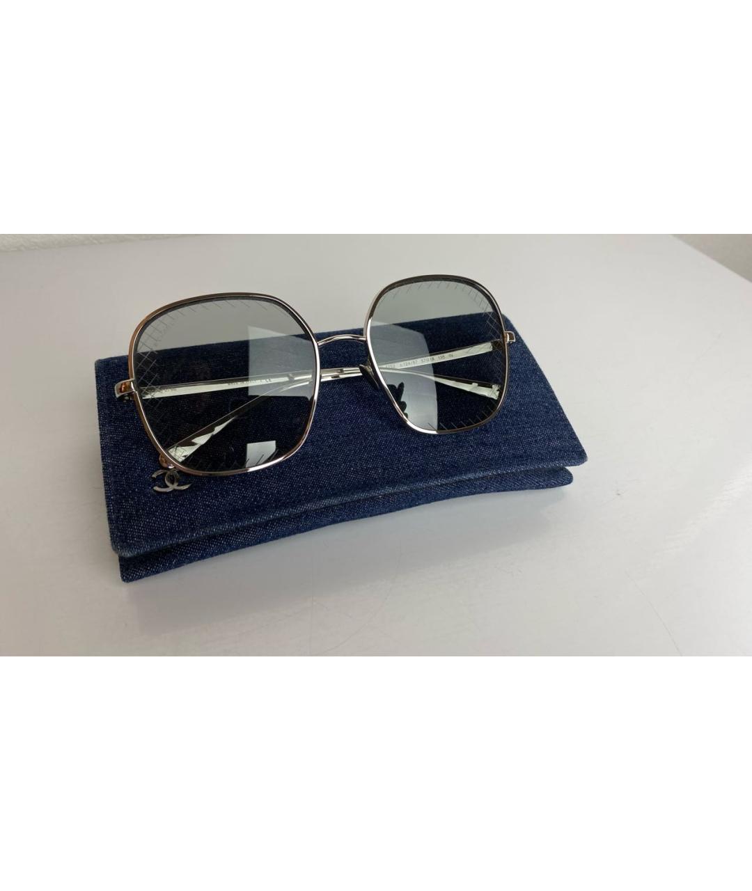 CHANEL Голубые металлические солнцезащитные очки, фото 6