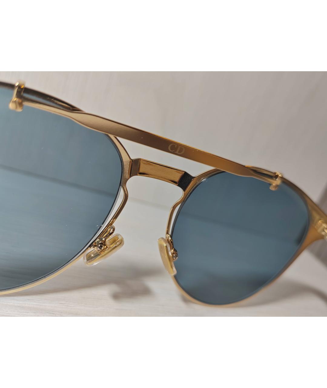 DIOR HOMME Золотые металлические солнцезащитные очки, фото 7