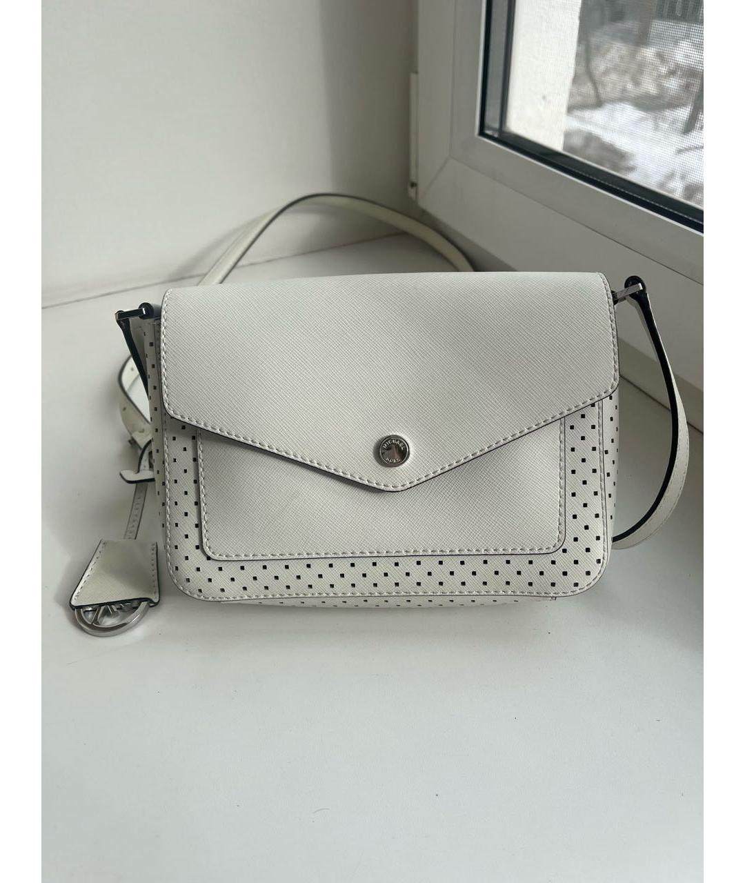 MICHAEL KORS Белая сумка через плечо из искусственной кожи, фото 7