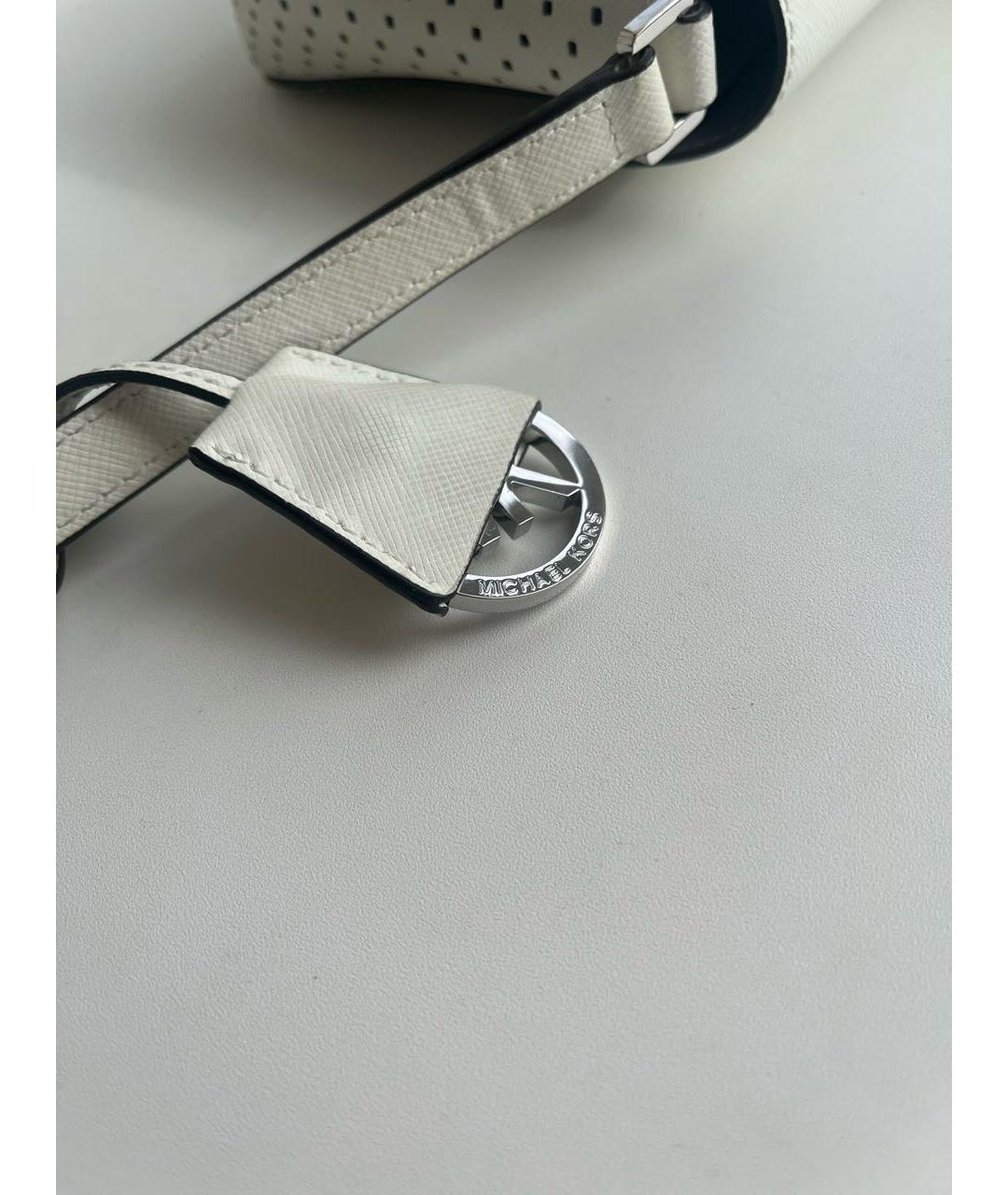 MICHAEL KORS Белая сумка через плечо из искусственной кожи, фото 5