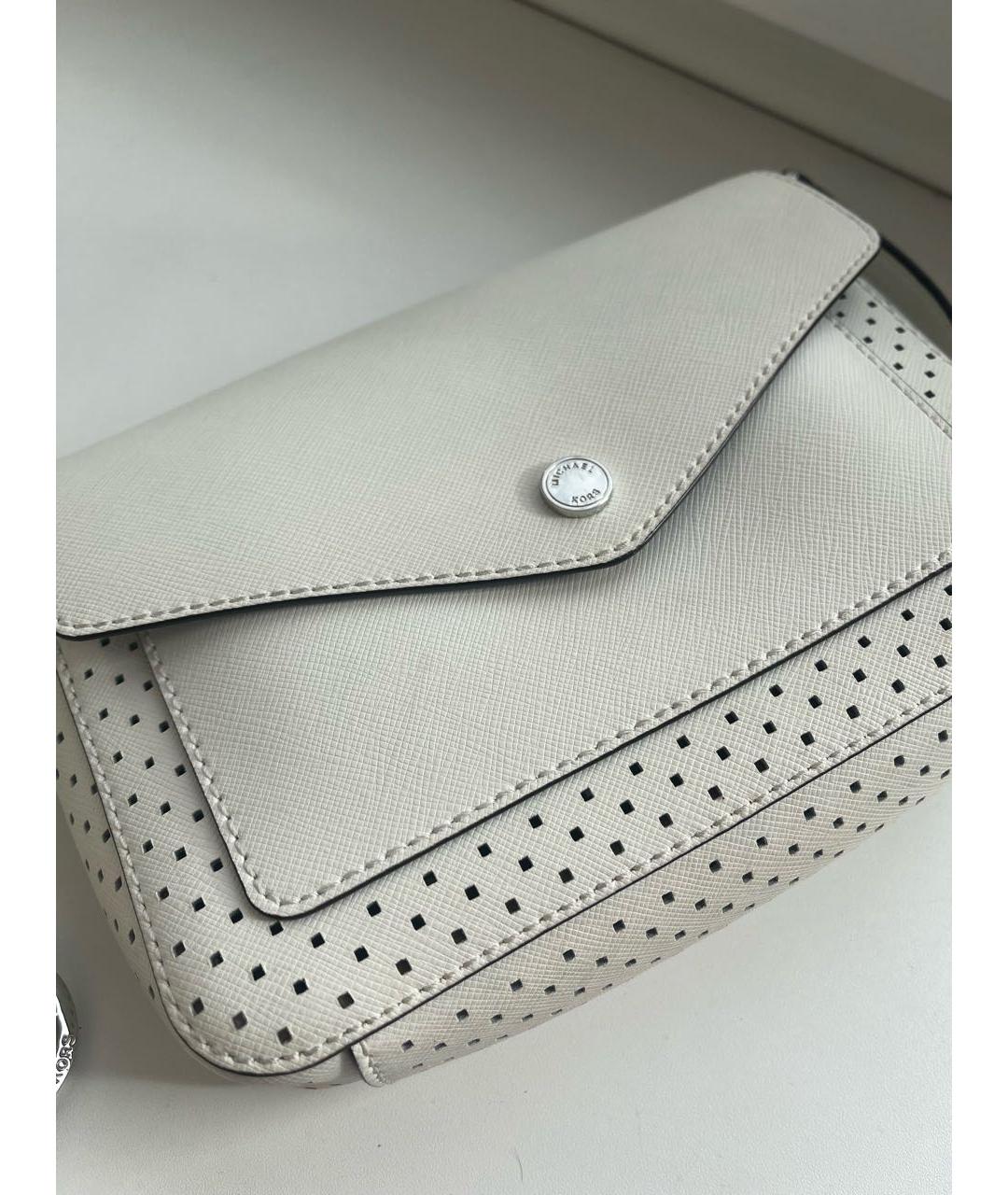 MICHAEL KORS Белая сумка через плечо из искусственной кожи, фото 4