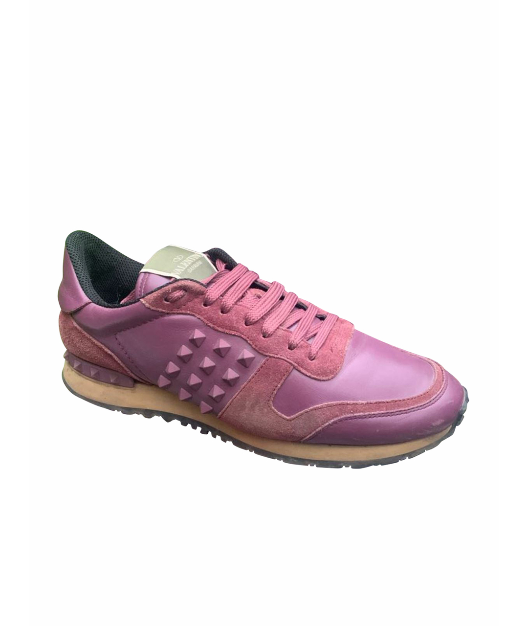 VALENTINO GARAVANI Фиолетовые кожаные кроссовки, фото 1