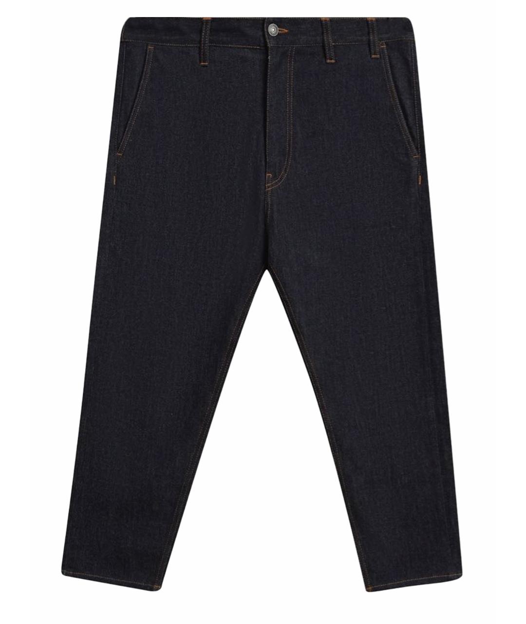 JIL SANDER Темно-синие хлопко-эластановые джинсы скинни, фото 1