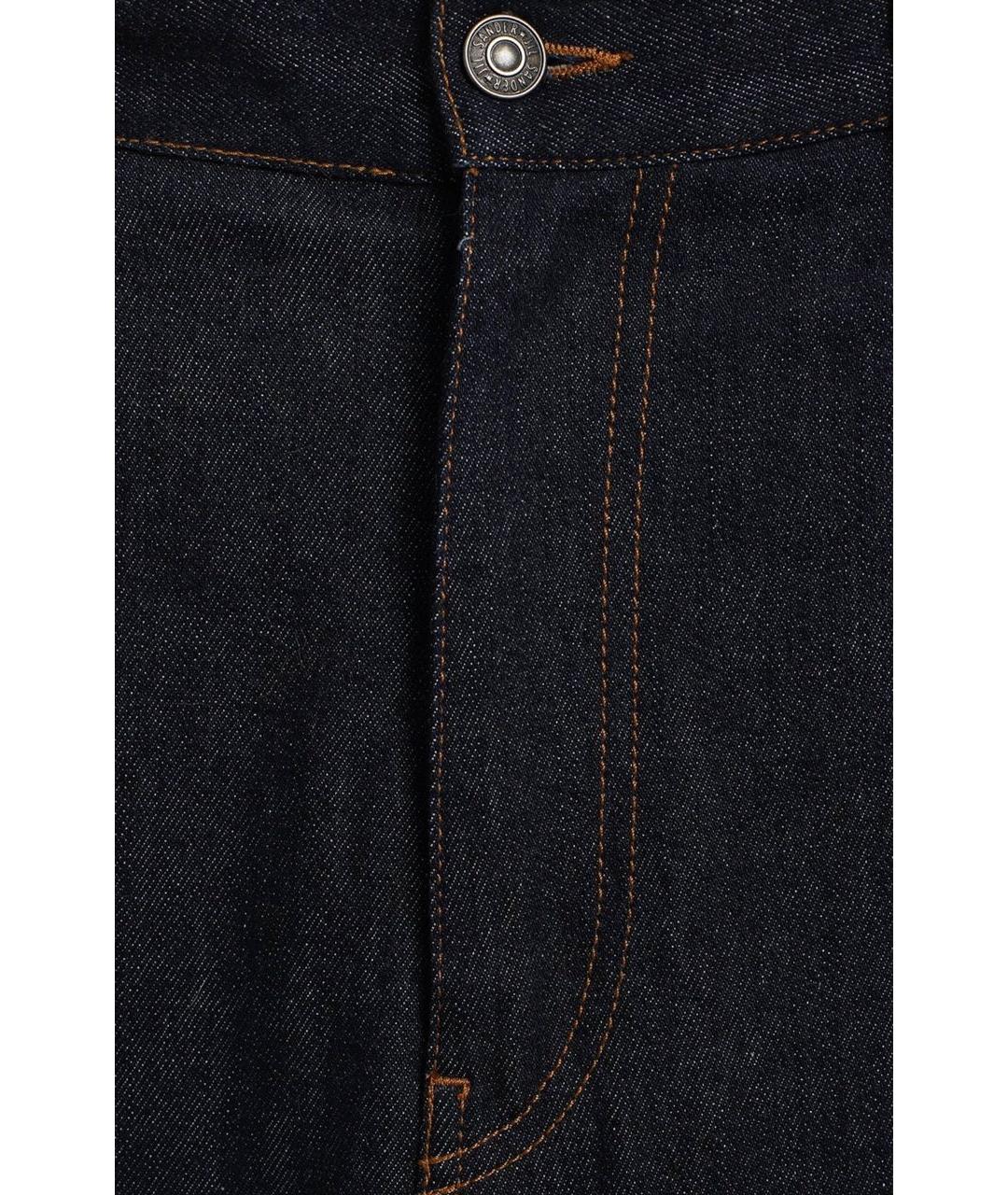 JIL SANDER Темно-синие хлопко-эластановые джинсы скинни, фото 4