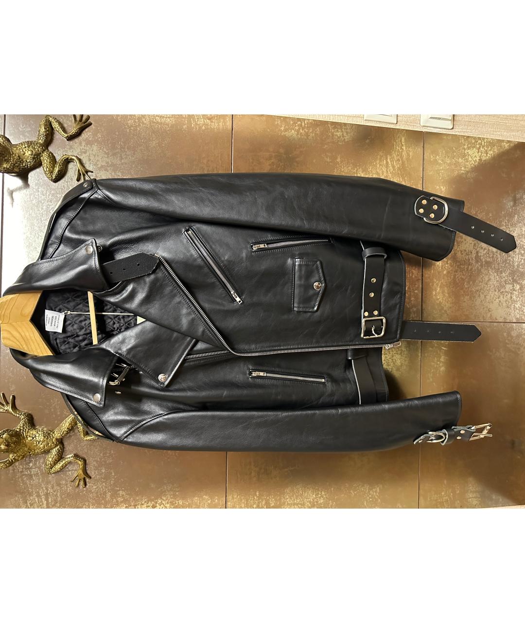 VETEMENTS Черная кожаная куртка, фото 5