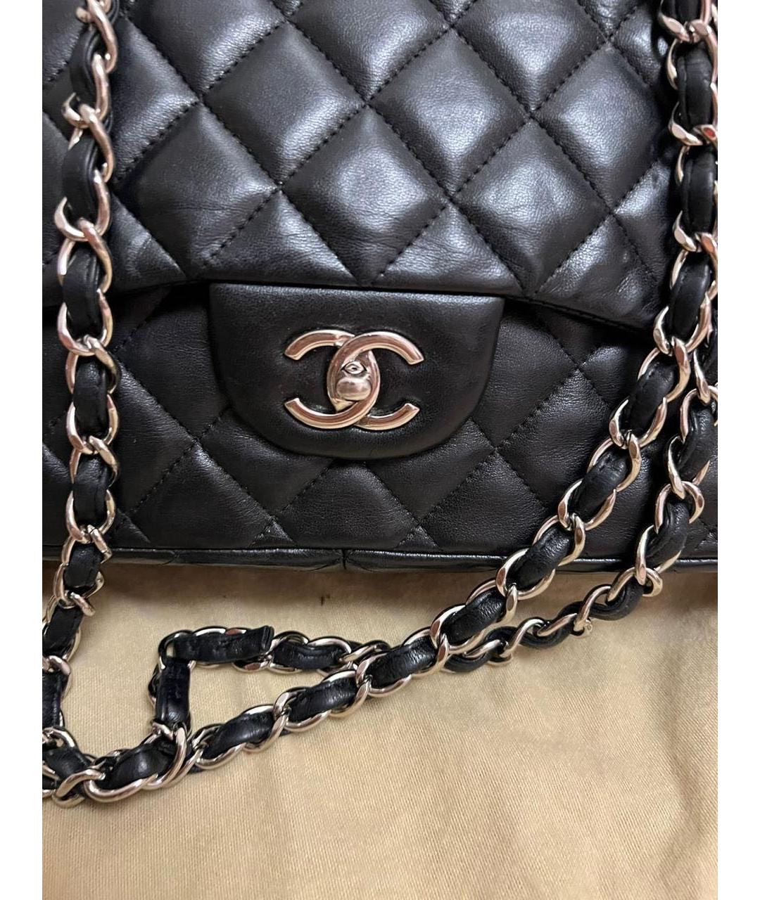 CHANEL PRE-OWNED Черная кожаная сумка через плечо, фото 2