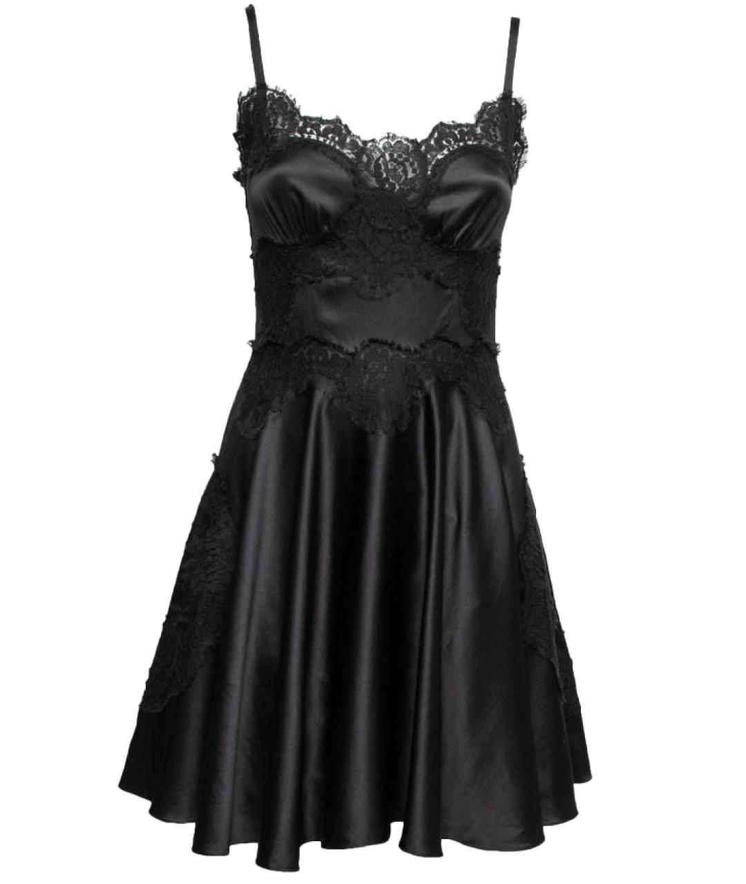 DOLCE&GABBANA Черное шелковое платье, фото 1
