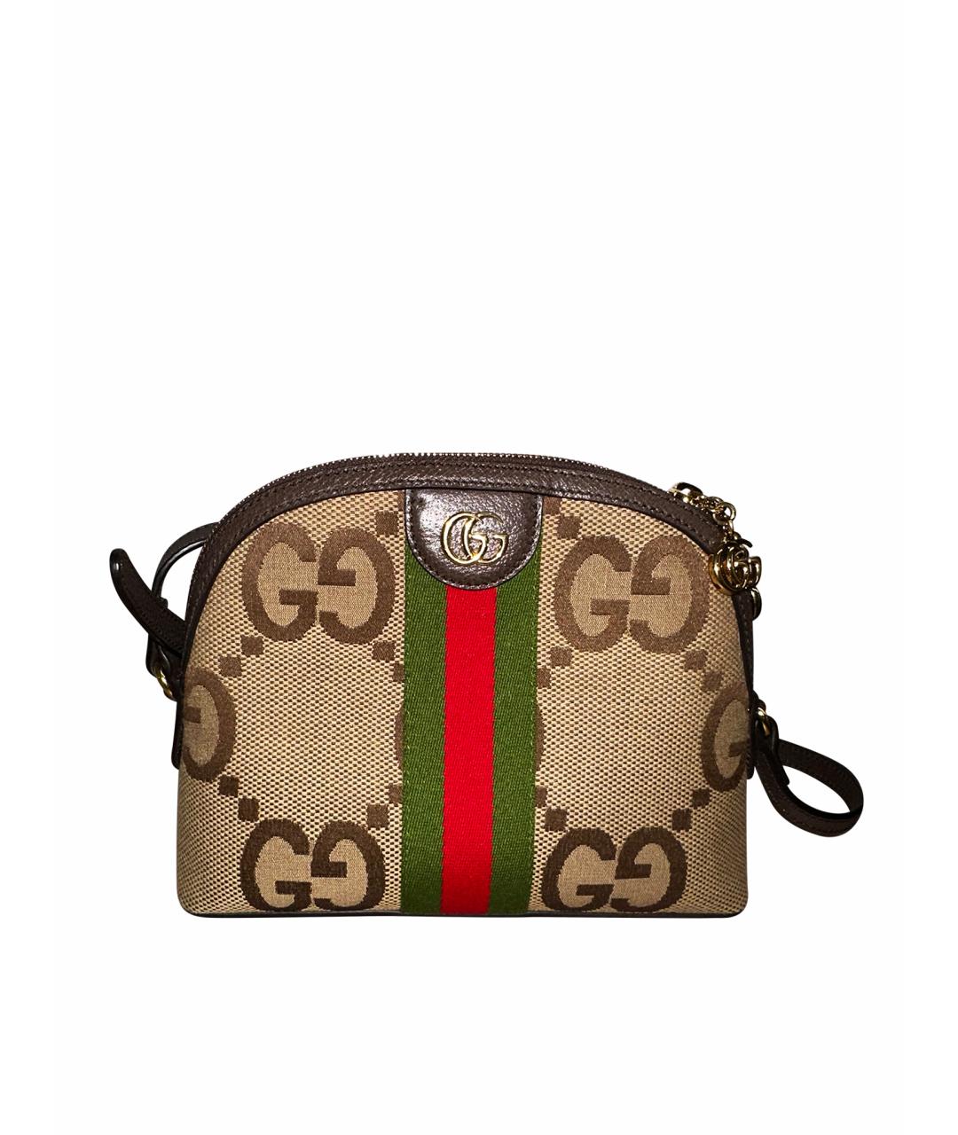 GUCCI Бежевая тканевая сумка через плечо, фото 1