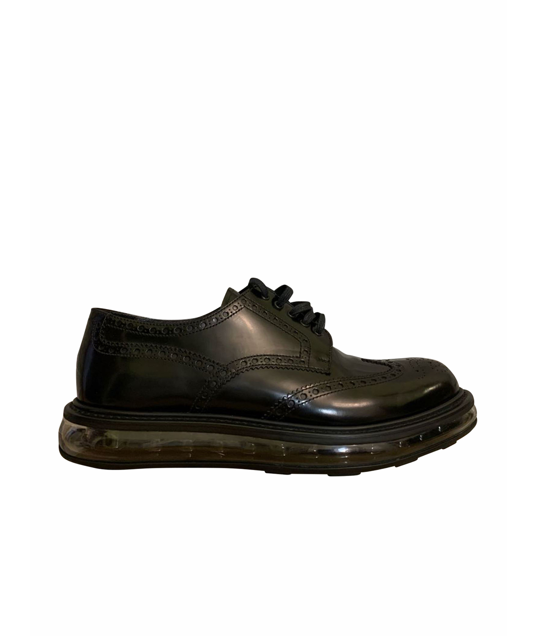 PRADA Черные высокие ботинки из лакированной кожи, фото 1